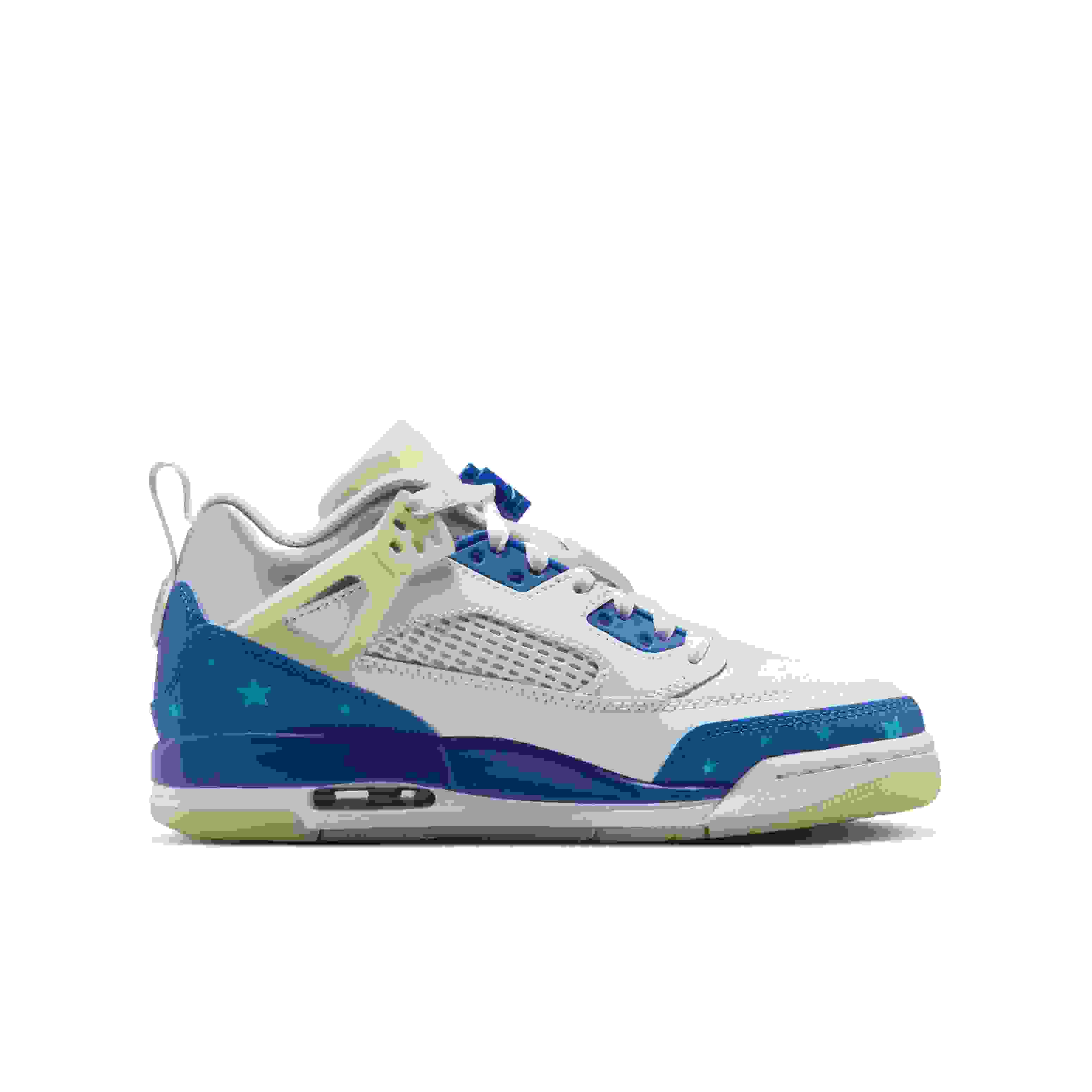 Jordan Spizike Low Grade School Boys' "White/Volt Tint/Metallic Silver/Hyper Royal" Shoe